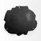 40" Black and Gold Stone and Iron Free Form Distressed Coffee Table