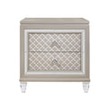 26" Solid and Manufactured Wood And Mirrored Glass Nightstand