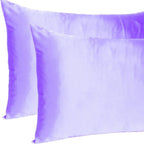 Purple Dreamy Set Of 2 Silky Satin King Pillowcases