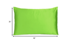 Set of Two Bright Green Dreamy Silky Satin King Pillowcases