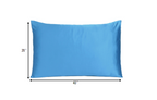 Set of Two Bright Blue Dreamy Silky Satin King Pillowcases