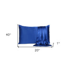 Navy Blue Dreamy Set Of 2 Silky Satin King Pillowcases