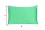 Green Dreamy Set Of 2 Silky Satin King Pillowcases