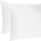 Set Of Two White Silky Satin Standard Pillowcases