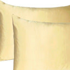 Pale Yellow Dreamy Set Of 2 Silky Satin Standard Pillowcases