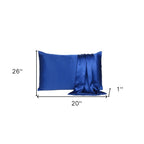Navy Blue Dreamy Set Of 2 Silky Satin Standard Pillowcases
