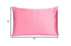 Set Of Two Pink Rose Dreamy Silky Satin Standard Pillowcases