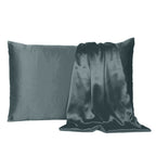 Gray Dreamy Set Of 2 Silky Satin Queen Pillowcases