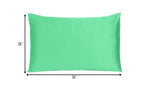 Green Dreamy Set Of 2 Silky Satin Queen Pillowcases