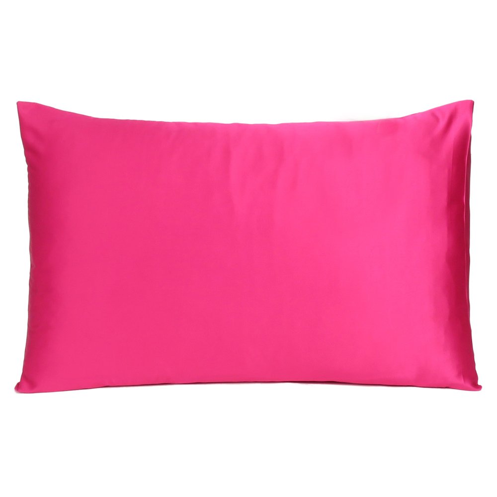 Two Piece Fuchsia Satin And Satin Pillowcases Envelope