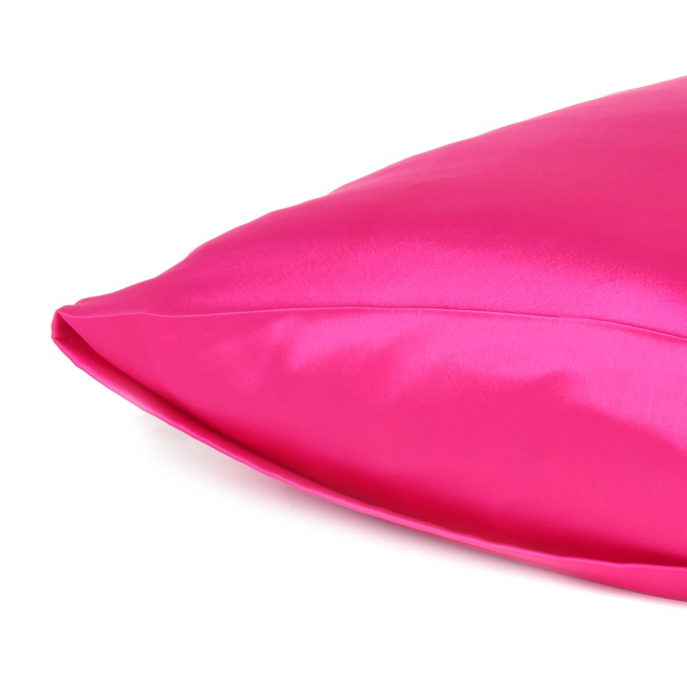 Two Piece Fuchsia Satin And Satin Pillowcases Envelope