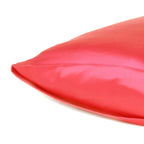 Poppy Red Dreamy Set Of 2 Silky Satin Queen Pillowcases