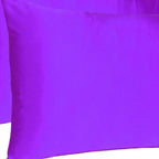Set of Two Bright Purple Dreamy Silky Satin Queen Pillowcases