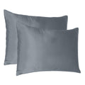 Dark Gray Dreamy Set Of Two Silky Satin Queen Pillowcases