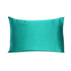 Teal Dreamy Set Of 2 Silky Satin Queen Pillowcases