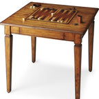 30" Brown and Dark Brown Wood Square Coffee Table With Drawer