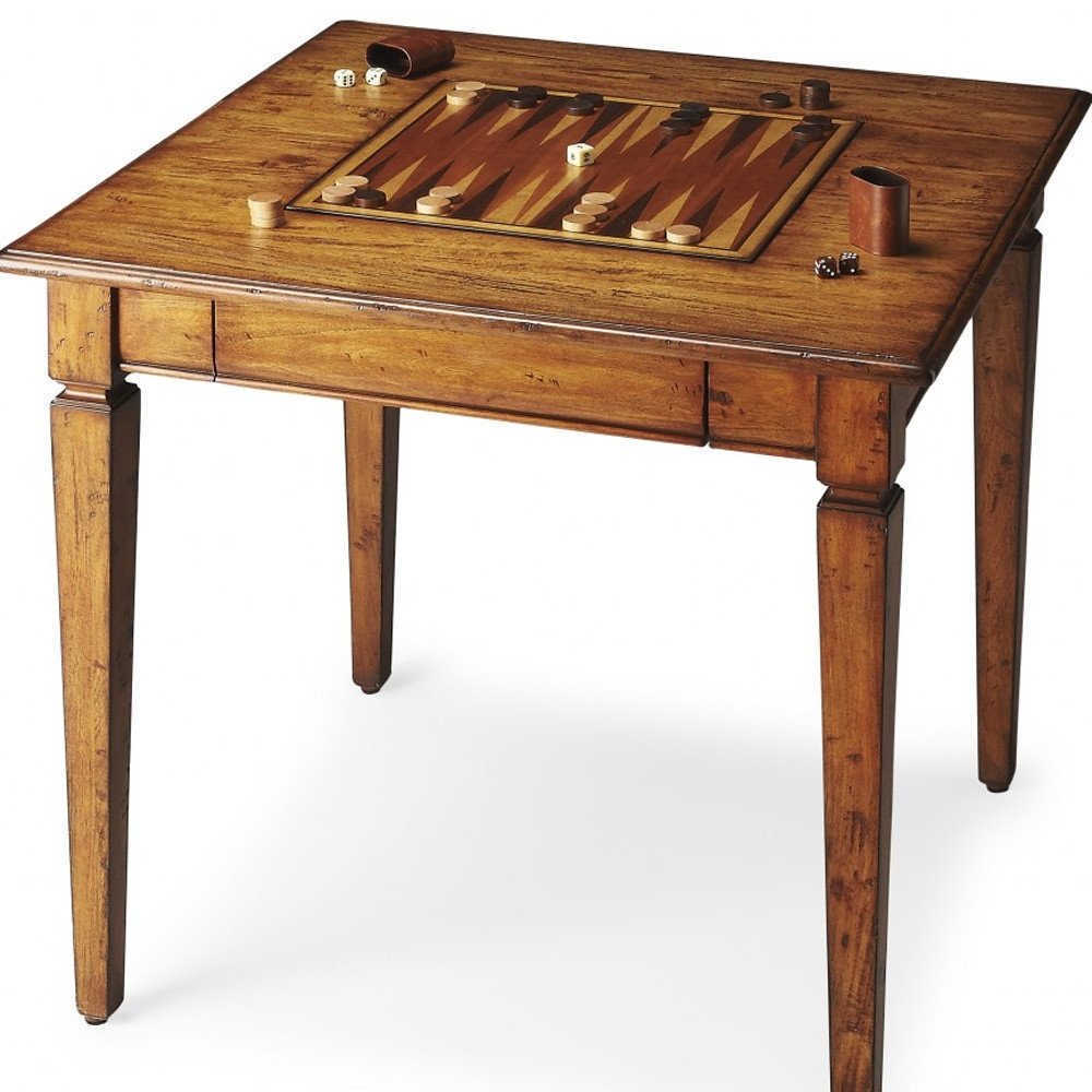 30" Brown and Dark Brown Wood Square Coffee Table With Drawer