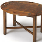 30" Brown Wood Oval Coffee Table