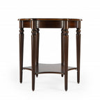 28" Brown Wood Round Coffee Table With Shelf