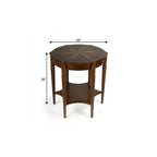 28" Brown Wood Round Coffee Table With Shelf