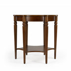 28" Brown Wood Round Coffee Table With Shelf