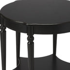 28" Brown Wood Round Coffee Table With Shelf