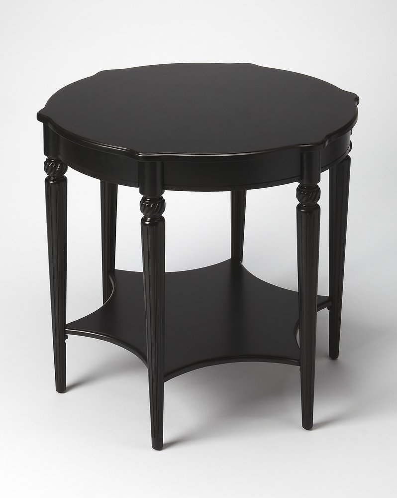 28" Brown Wood Round Coffee Table With Shelf