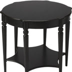 28" Brown Wood Round Coffee Table With Shelf