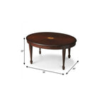 38" Brown and Dark Brown Wood Oval Coffee Table
