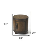 20" Brown Wood Round Coffee Table