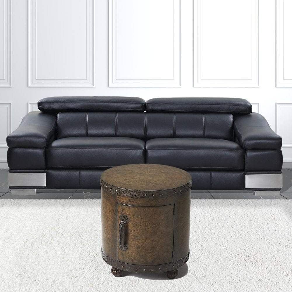 20" Brown Wood Round Coffee Table