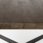 34" Brown Solid Wood and Metal Square Coffee Table