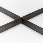 34" Brown Solid Wood and Metal Square Coffee Table