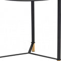Set of Two White and Black Faux Marble And Glass And Steel Round Bunching Coffee Tables
