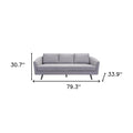 79" Gray Polyester Sofa With Black Legs