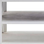 47" White Solid Wood And Solid And Manufactured Wood Coffee Table With Three Shelves