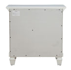 28" White Wood Three Drawer Nightstand