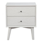 26" Solid Wood and Wood Two Drawer Nightstand