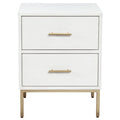 26" Solid Wood and Wood Two Drawer Nightstand