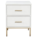 26" Solid Wood and Wood Two Drawer Nightstand