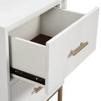 26" Solid Wood and Wood Two Drawer Nightstand