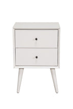 26" Solid Wood and Wood Two Drawer Nightstand