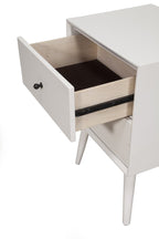 26" Solid Wood and Wood Two Drawer Nightstand