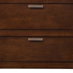 24" Brown Wood Two Drawer Nightstand