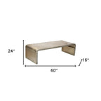 60" Gray Aluminum and Metal Frame Coffee Table