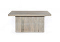 40" Ivory Solid Wood Lift Top Pedestal Coffee Table