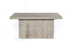 40" Ivory Solid Wood Lift Top Pedestal Coffee Table