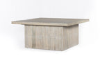 40" Ivory Solid Wood Lift Top Pedestal Coffee Table