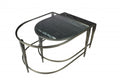 Set of Two Clear and Gold Glass and Iron Oval Frame Nested Coffee Tables