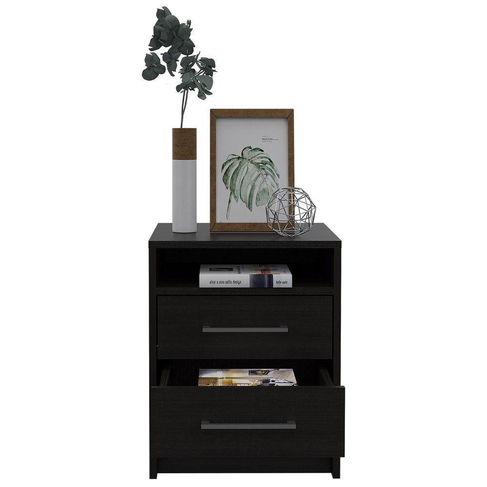 20" Wood Two Drawer Nightstand